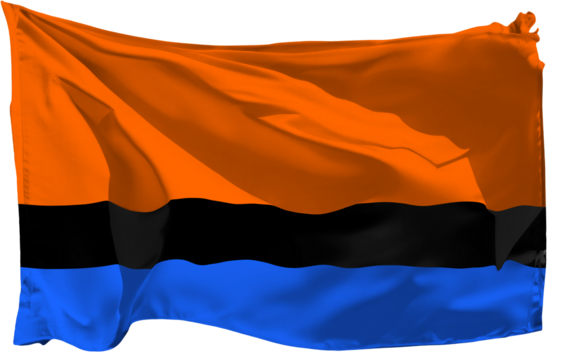 waving flag of chagos on transparent background