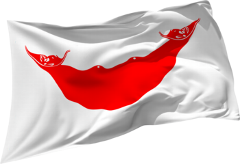 waving flag of rapanui on transparent background