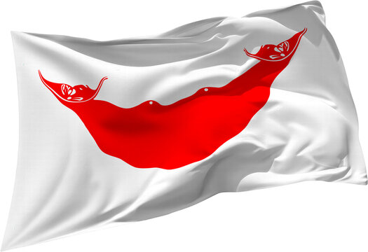 waving flag of rapanui on transparent background
