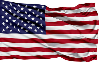 Fototapeta premium waving flag of usa on transparent background, united states of america