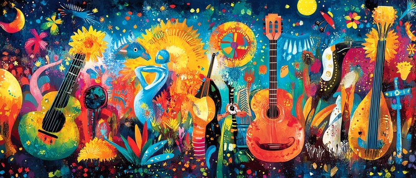 A stunning depiction of diverse cultural origins, with colorful festivals, traditional music, and lively expressions of heritage from different global communities