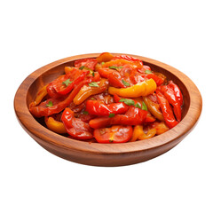 Piperade or Basque pepper and tomato dish transparent background 