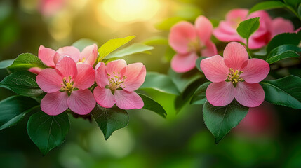 Obraz premium Pink Blossom Delight: Spring's Gentle Radiance