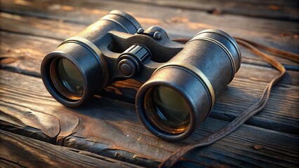 Black Binoculars with Strap - Close-up Documentary Style Photography