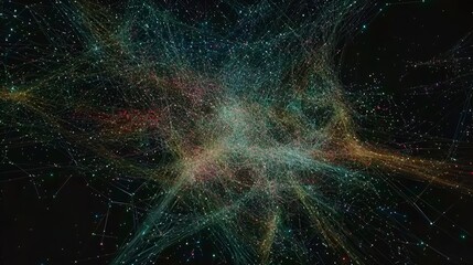 Abstract network of interconnected particles