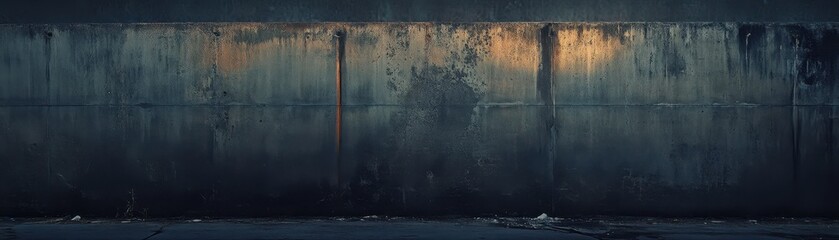 A weathered brick wall with peeling paint stands prominently, featuring a bright red fire hydrant in front.