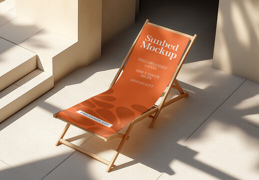 Sunbed Beach Branding and Advertising Mockup