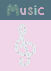 music card treble clef