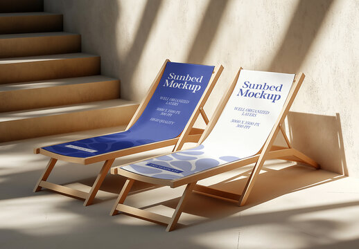 Sunbed Beach Branding and Advertising Mockup