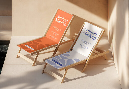 Sunbed Beach Branding and Advertising Mockup