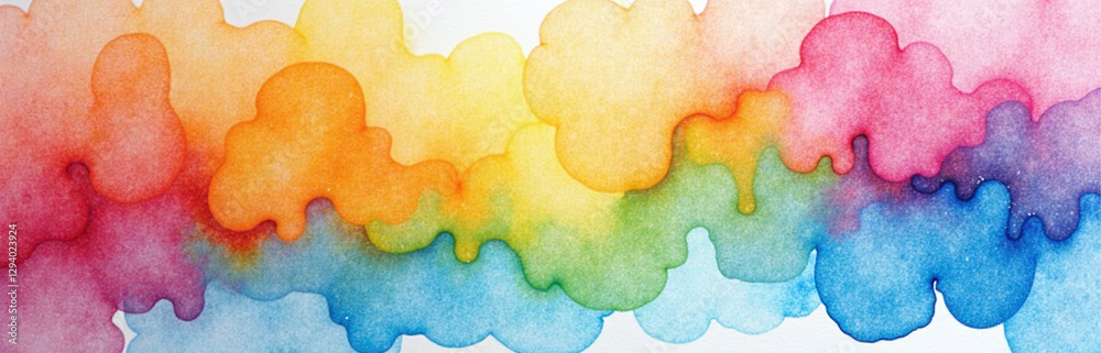 Aufkleber a vibrant watercolor background featuring a colorful rainbow design adding visual interest to art pr