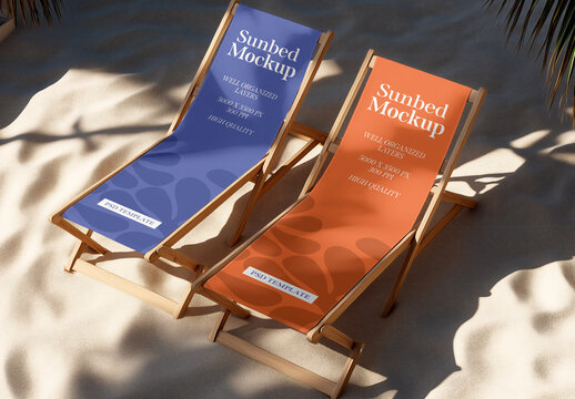 Sunbed Beach Branding and Advertising Mockup