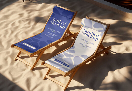 Sunbed Beach Branding and Advertising Mockup
