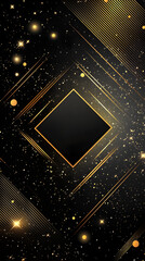 Obraz premium Black and gold background with geometric patterns 