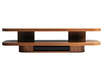 Contemporary TV Stand with Open Storage Space: Isolated on Transparent Background