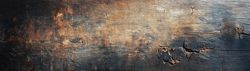 Obraz premium A weathered piece of arafed wood featuring a peeling surface and a noticeable hole in the center.