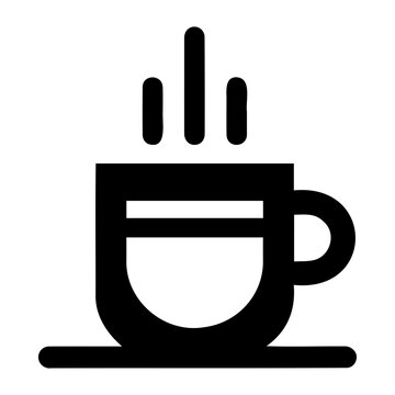 black coffee cup steaming on saucer clip art preview