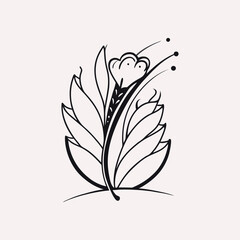 Floral Illustration Flower Line Art Elegant Botanical Drawing | Minimalist Hand-Drawn Bloom