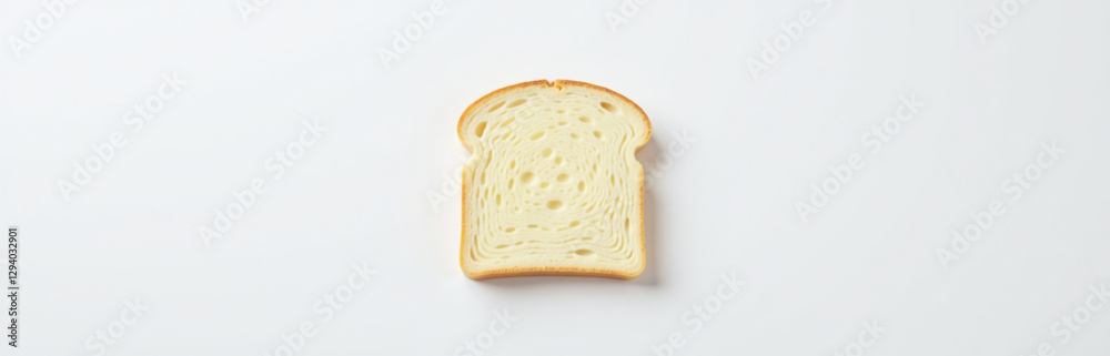 Aufkleber A Single Slice Of Bread Sits Alone On A Plain White Surface Surrounded By Empty Space With Nothing Else In Sight.