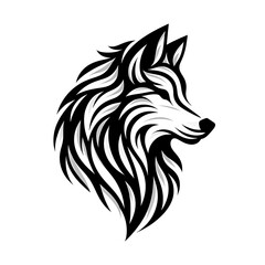 Fototapeta premium Abstract stylized wolf head profile.
