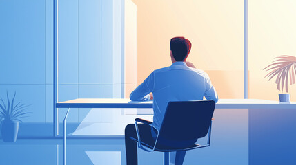 young professional working in a deep thought