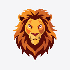  Lion Head Vector Illustration on White Background | Fierce Animal Logo Majestic Wildlife Art