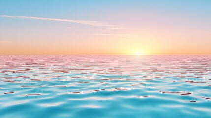 Obraz premium Peaceful Sunset Over Calm Ocean Pink and Orange Hues