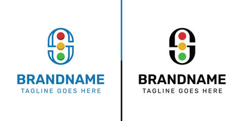 Letter S Traffic Light Logo Set, for  in technology, navigation, transportation, or communication companies