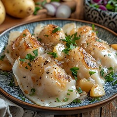 Crispy Potato Pierogi with Apples