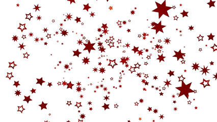 Red Stars Scattered on White Background