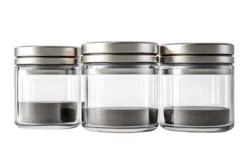 Stylish Glass Spice Jar for Pantry Storage: Isolated on Transparent Background