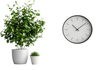 Modern Wall Clock for Home or Office: Isolated on Transparent Background