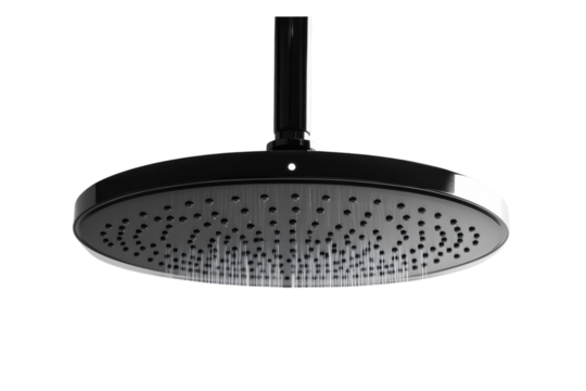Premium Rain Showerhead for Luxurious Bathroom Experience: Isolated on Transparent Background