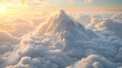 A peaceful mountain peak above the clouds symbolizing limitless potential and freedom for women high resolution