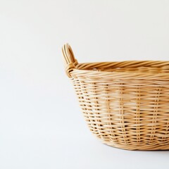 Obraz premium Wicker Basket Against White Background