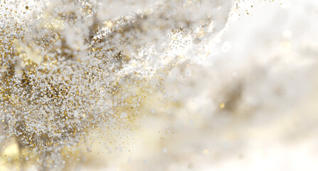 Abstract background with gold and white glitter. Perfect for luxury, beauty, or celebration.