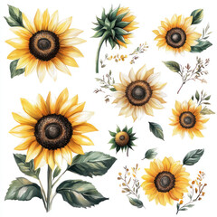 set of sunflowers