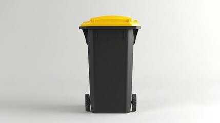 Heavy-duty trash can with reinforced edges, positioned on a white backdrop