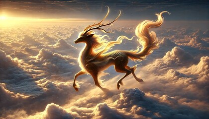 天空を駆ける神獣麒麟｜Divine Kirin Above the Clouds