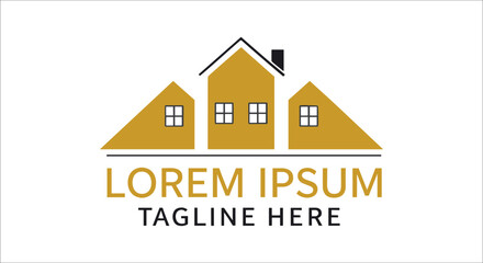 Fototapeta premium Modern real estate logo vector design. Elegant real estate logo vector design for corporate identity. Luxury real estate logo vector. Simple and clean real estate logo vector design