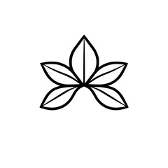 Simple, black-and-white leaf pattern, illustrating minimalist design for a modern logo.