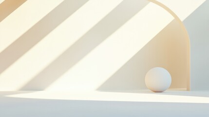 showcase futuristic 3d interior space with abstract design elements capturing curved lines geometric shapes and minimalistic