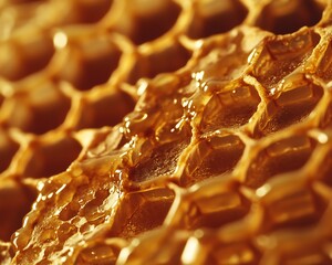 Honeycomb is the subject of a close up photograph