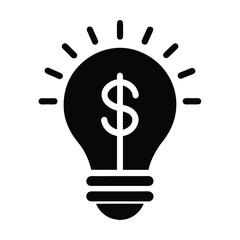 Innovative light bulb design featuring a dollar sign for smart solutions