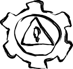 incident icon in doodle style