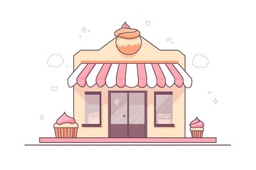 Cute bakery storefront exterior