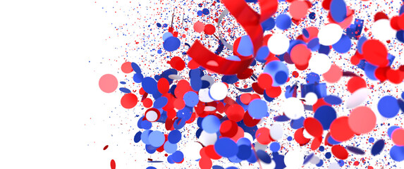 Red White Blue Confetti Burst Stock Photo