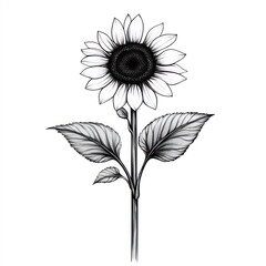 Fototapeta premium black and white flower