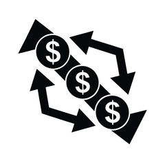 Vivid money transfer arrow design illustrating efficient online fund movement process
