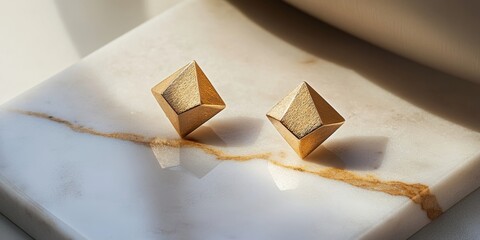 Elegant Diamond Shaped Earrings with Geometric Topaz Accents